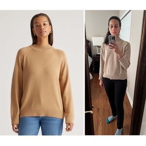 Quince 100% Organic Cotton Crewneck Sweater Sz XL Camel Tan